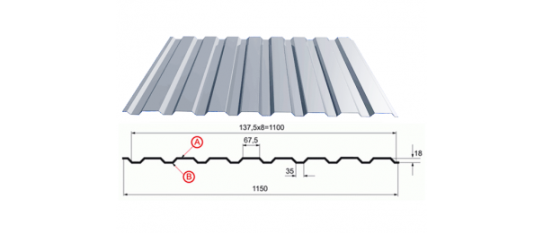 Профнастил оцинкованный С-20 1100x2500 купить недорого в Птичном